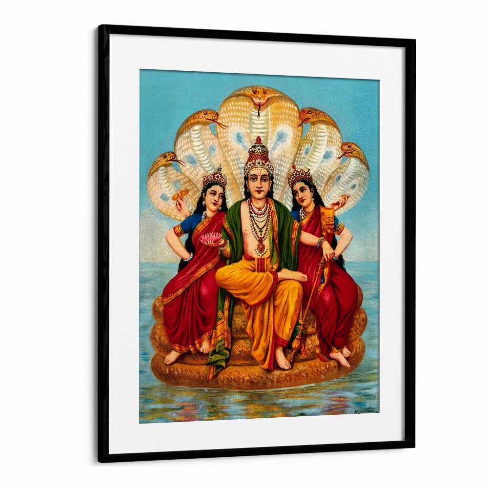 VISHNU FLANKED BY TWO WIVES