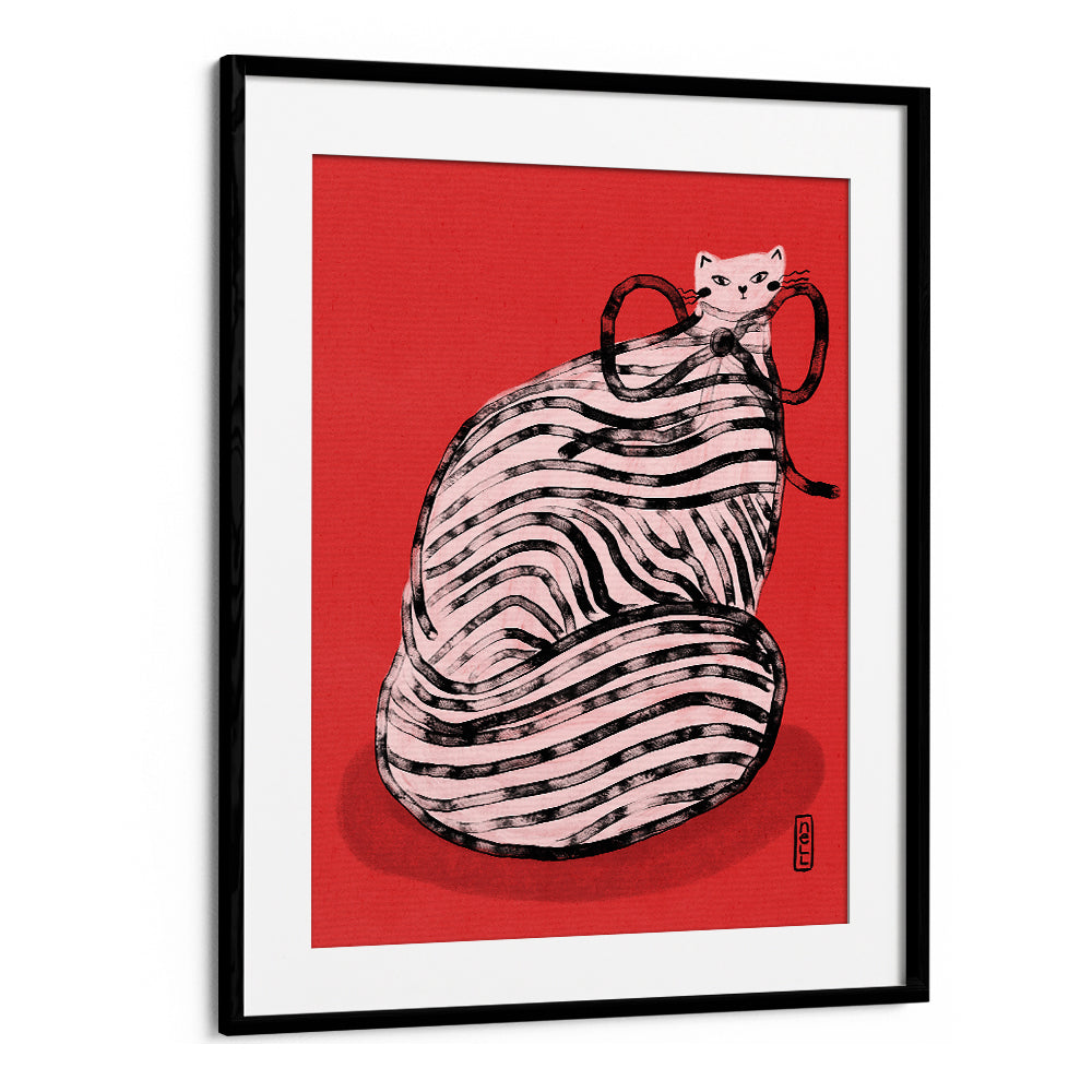 WHIMSICAL RED STRIPED CAT