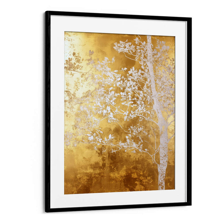 WHITE AND GOLD NATURE LANDSCAPE III , FLORAL FLOWER PAINTINGS