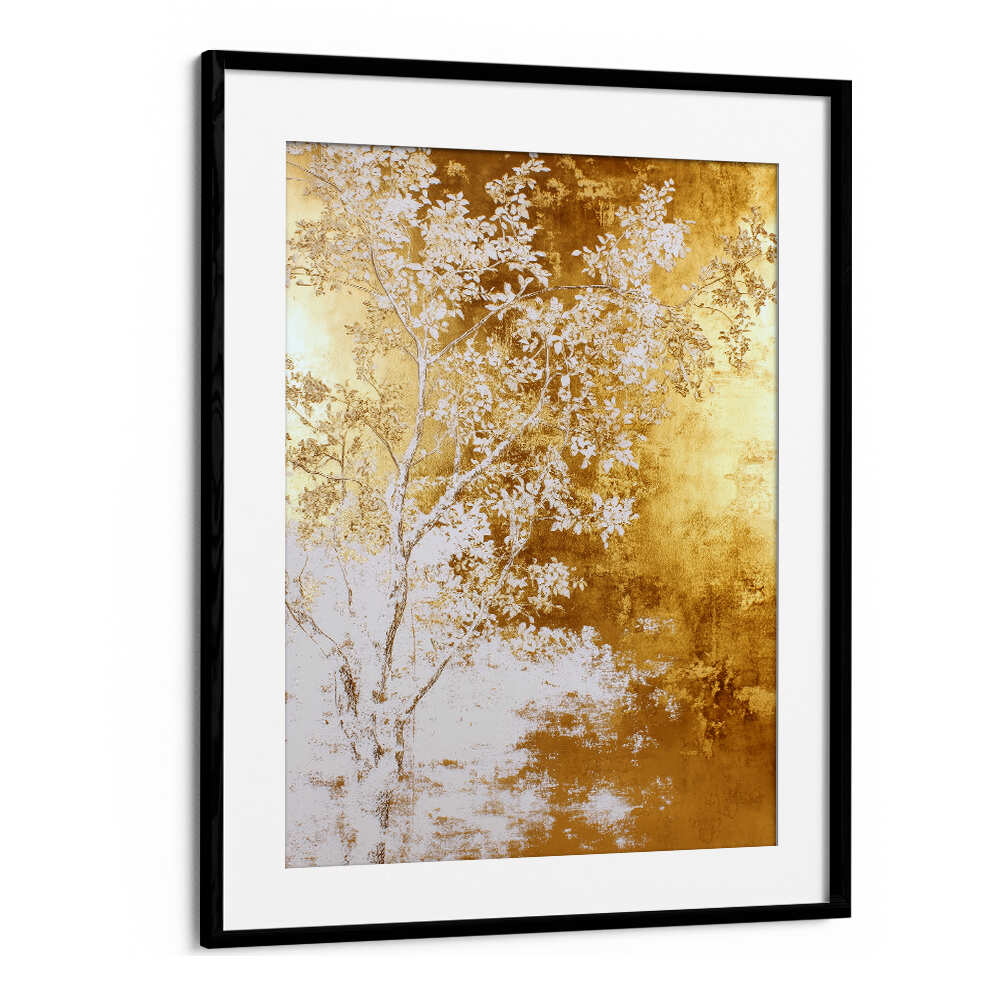 WHITE AND GOLD NATURE LANDSCAPE  , FLORAL FLOWER PAINTINGS