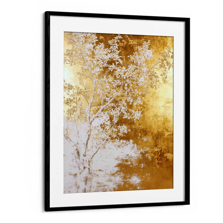 WHITE AND GOLD NATURE LANDSCAPE  , FLORAL FLOWER PAINTINGS