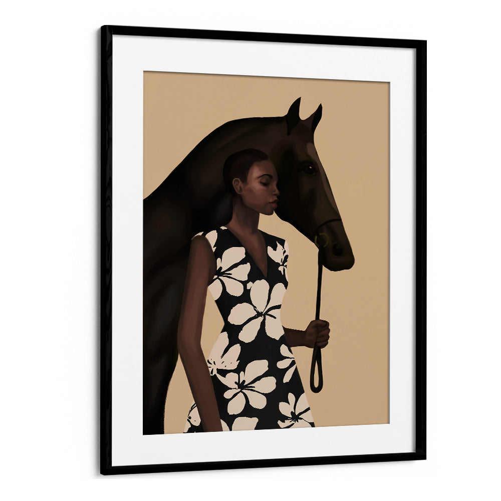 WOMAN WITH HORSE, SURREAL ART PRINTS
