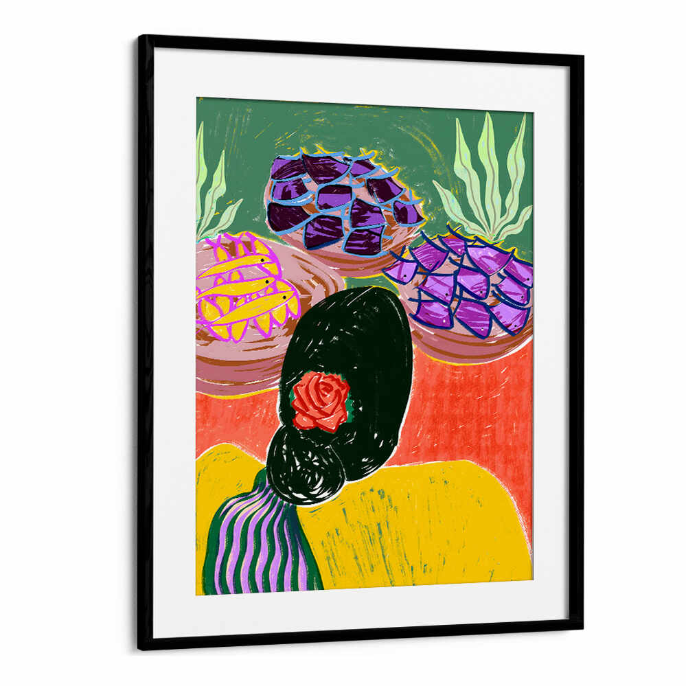 WOMAN WITH A FLORAL HAIRSTYLE