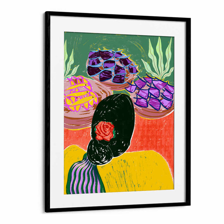 WOMAN WITH A FLORAL HAIRSTYLE