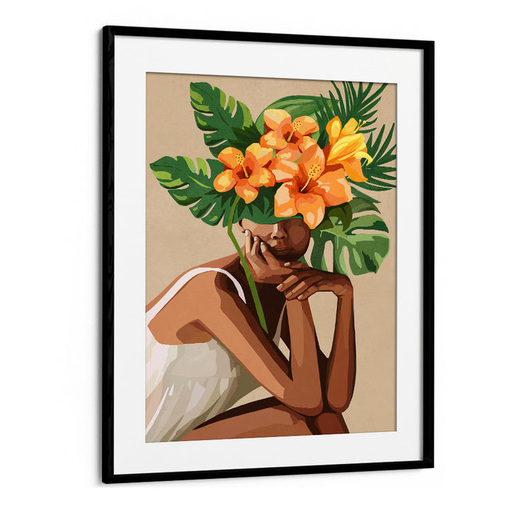 WOMAN WITH LEAVES, SURREAL ART PRINTS