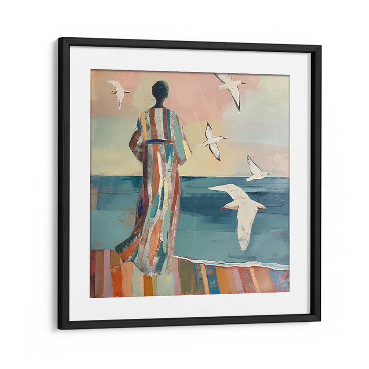 WOMAN AND SEAGULL , PORTRAITS & FIGURATIVE ILLUSTRATIONS