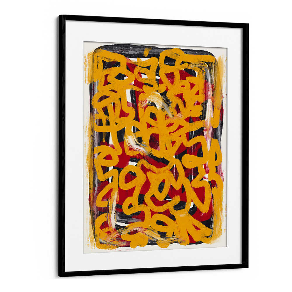 YELLOW DOTTED LINE ART ABSTRACT , LINE ART PAINTINGS