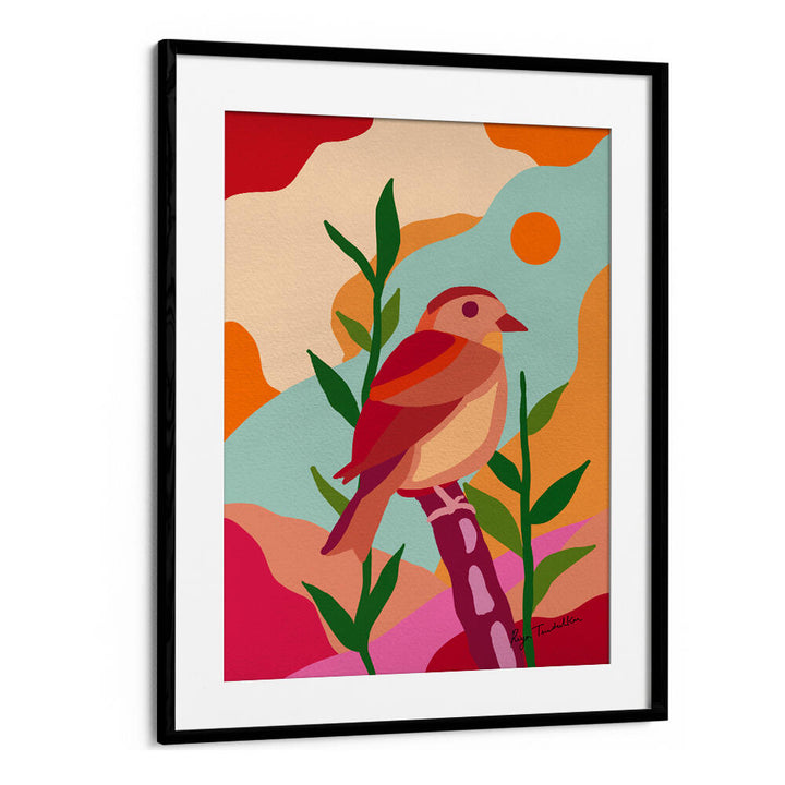 YELLOW THROATED SPARROW  ABSTRACT ART