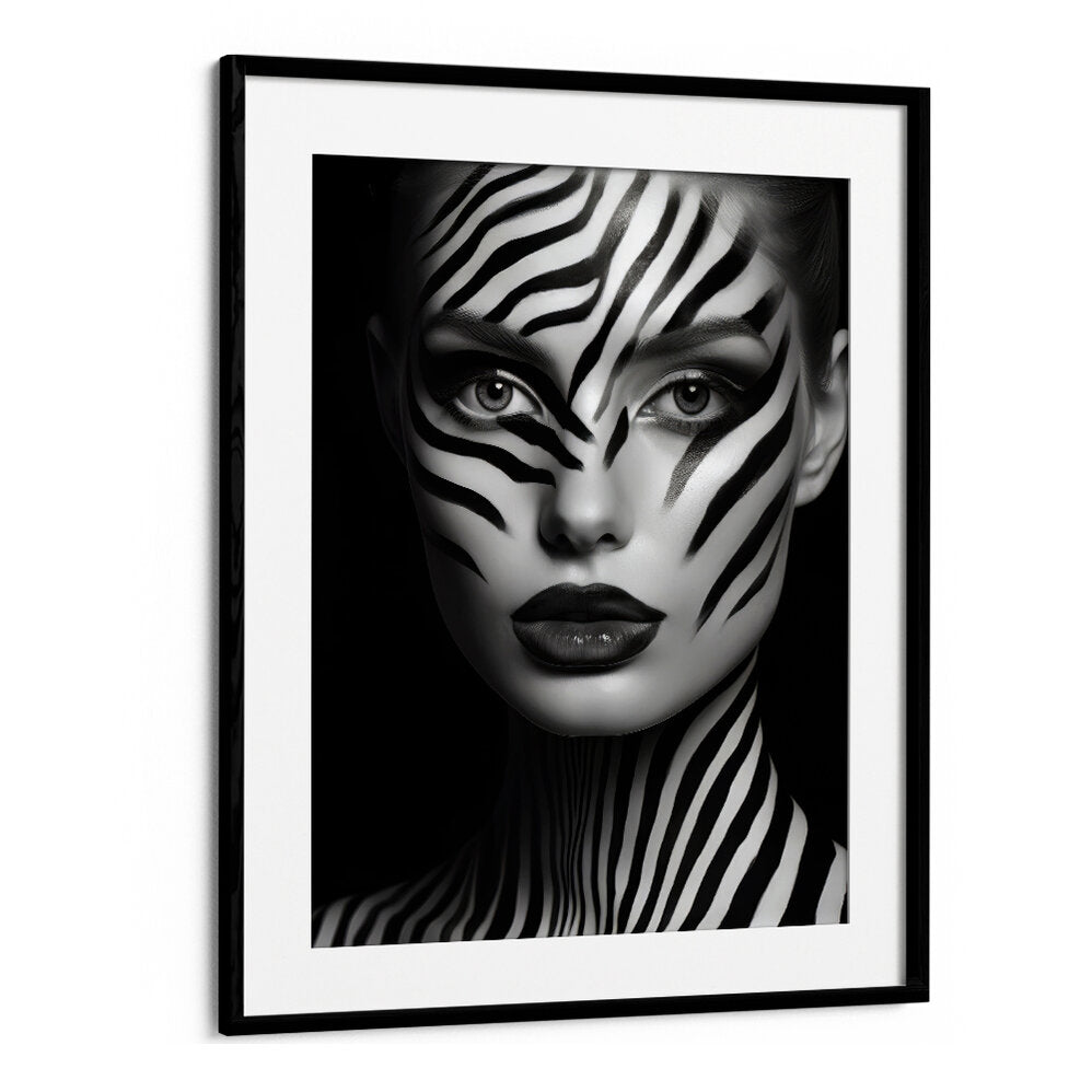 ZEBRA WOMAN PORTRAIT , PORTRAITS & FIGURATIVE ILLUSTRATIONS