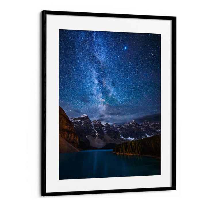 MORAINE LAKE UNDER THE NIGHT SKY BY MICHAEL ZHENG , LANDSCAPE PHOTO PRINTS