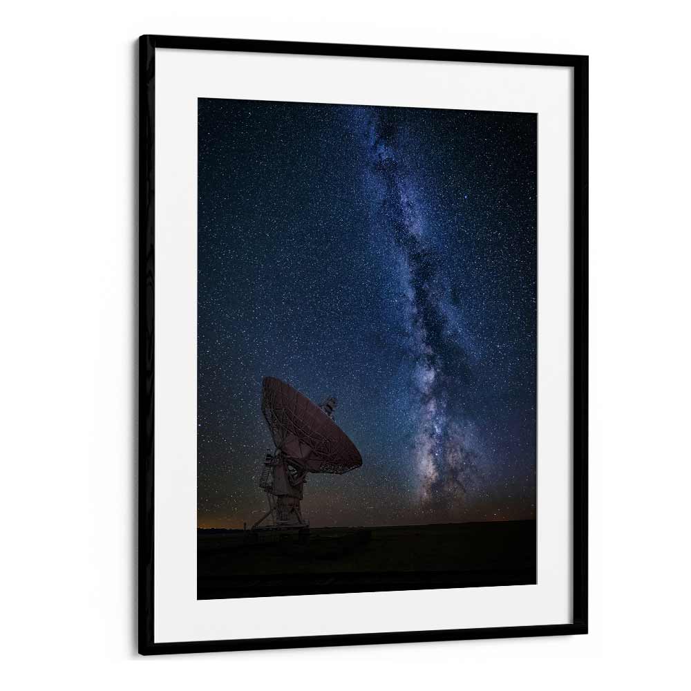 Stunning CONTACT, PHOTOGRAPHY PRINTS featuring a breathtaking night sky and satellite dish for your space.