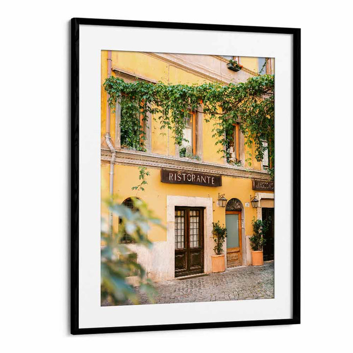Charming exterior of Ristorante Trastevere captured in stunning photography prints, perfect for any decor.
