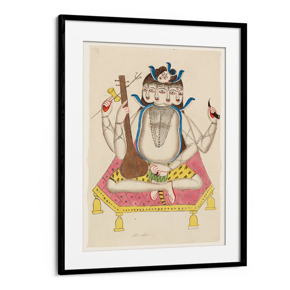 SHIVA DURING 19TH CENTURY PAINTING , INDIAN ART PAINTINGS
