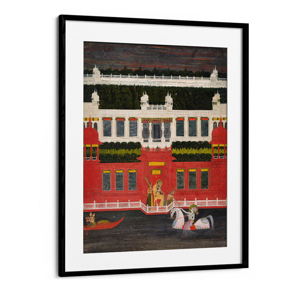 KRISHNA RECEIVES A FLOWER GARLAND , INDIAN ART PAINTINGS