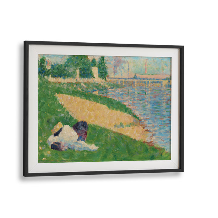 THE SEINE WITH CLOTHING ON THE BANK , VINTAGE PAINTINGS