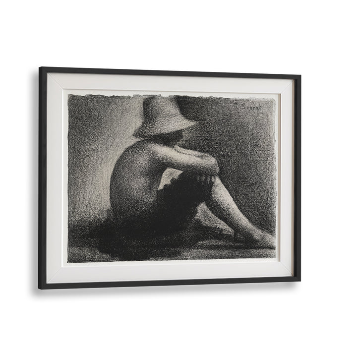 SEATED BOY WITH STRAW HAT, STUDY FOR BATHERS AT ASNIÈRES (CA. 1883–1884) , VINTAGE PAINTINGS