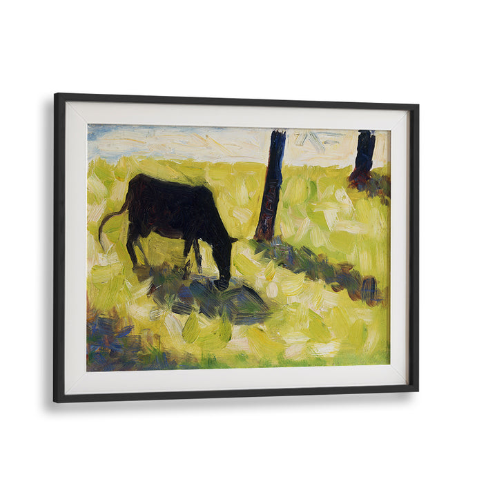 BLACK COW IN A MEADOW (CA. 1881) , VINTAGE PAINTINGS