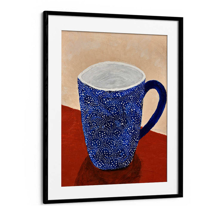 Bright blue mug artwork complements your space with our COFFEE TIME, KITCHEN POSTERS, perfect for coffee lovers.