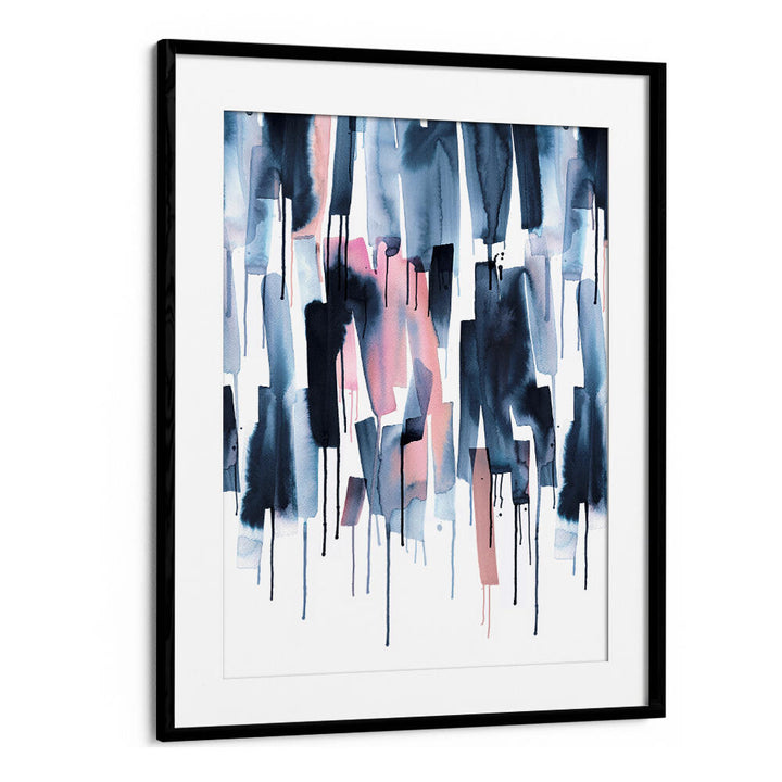 WATERY STRIPES NAVY PINK , ABSTRACT PAINTINGS