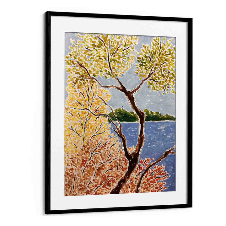 AUTUMN BY THE LAKE , FLORAL FLOWER PAINTINGS