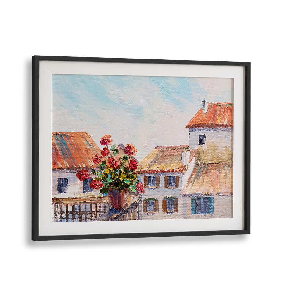 FLORAL TERRACE , VINTAGE EUROPEAN PAINTINGS