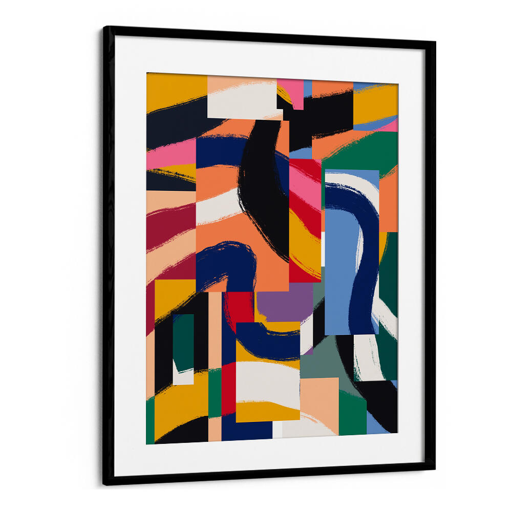 SHAPES WITH DYNAMIC BRUSHSTROKES , ABSTRACT PAINTINGS