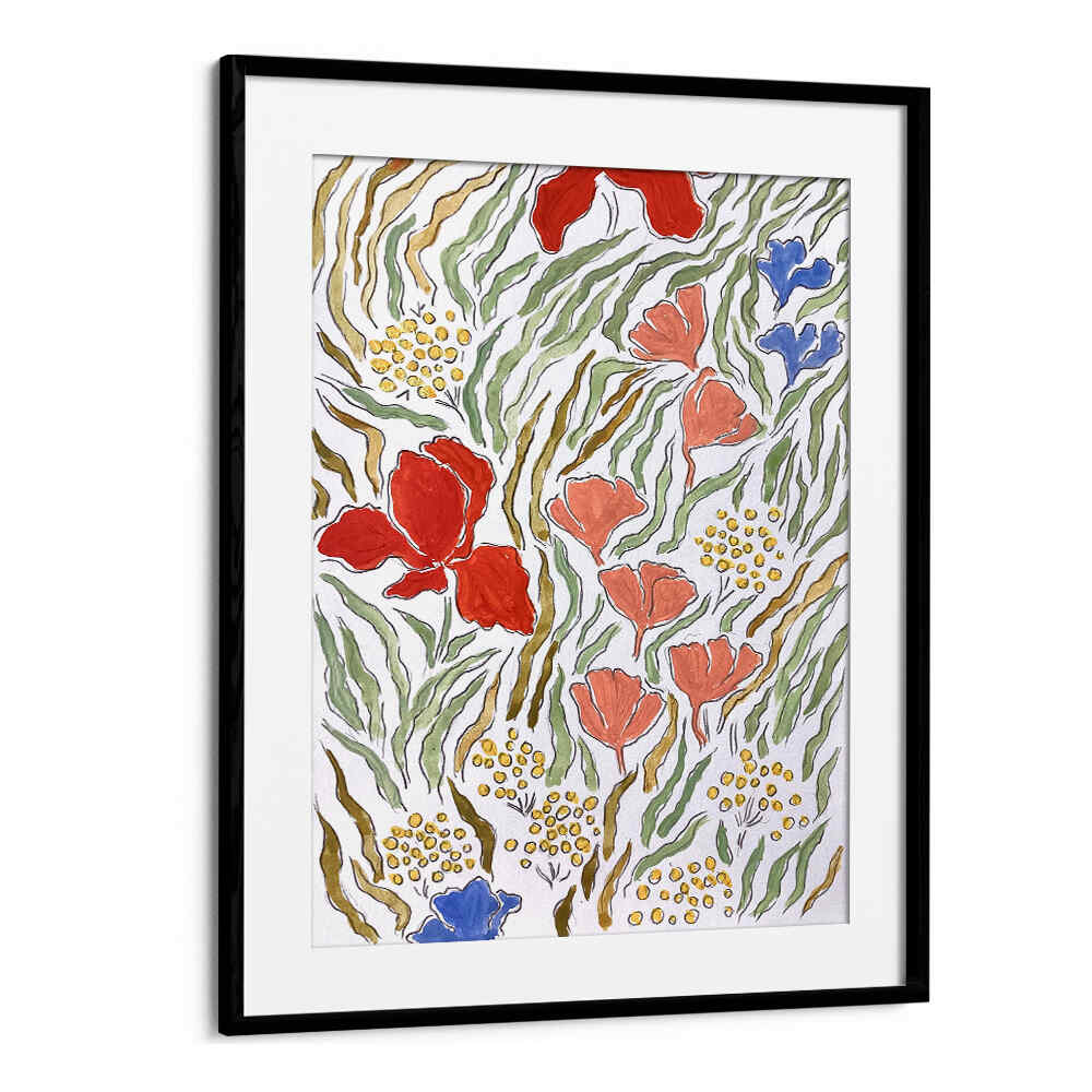 WIND IN THE MEADOW , FLORAL FLOWER PAINTINGS