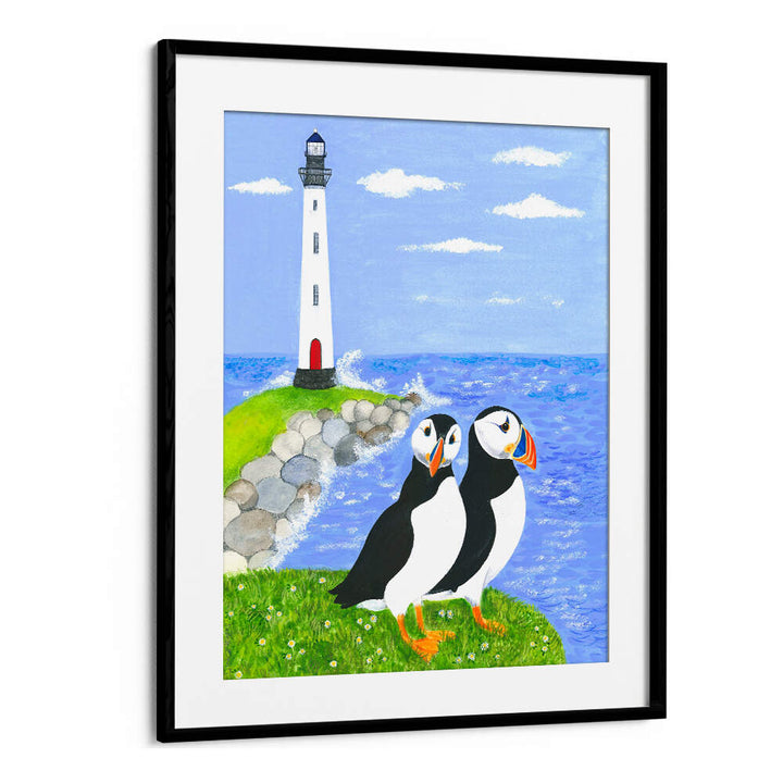 PUFFINS BY THE SEA , KIDS ROOM PAINTINGS