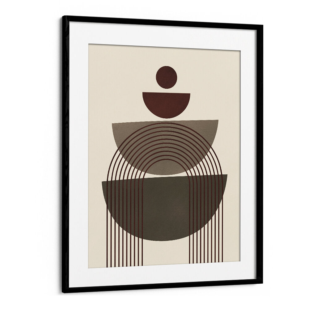 BROWN GEOMETRICAL SHAPE , BOHO ART PAINTINGS