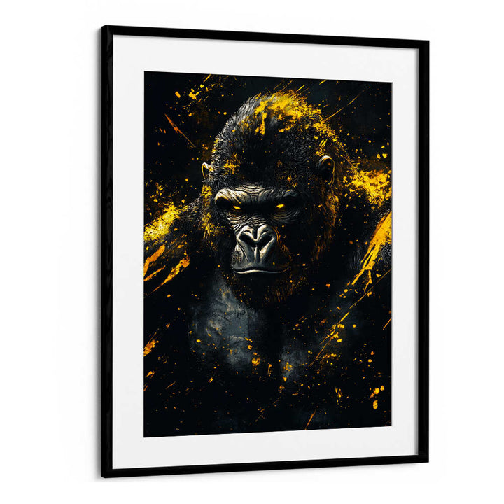 GOLD AND BLACK GORILLA , WILD LIFE & ANIMAL PAINTINGS