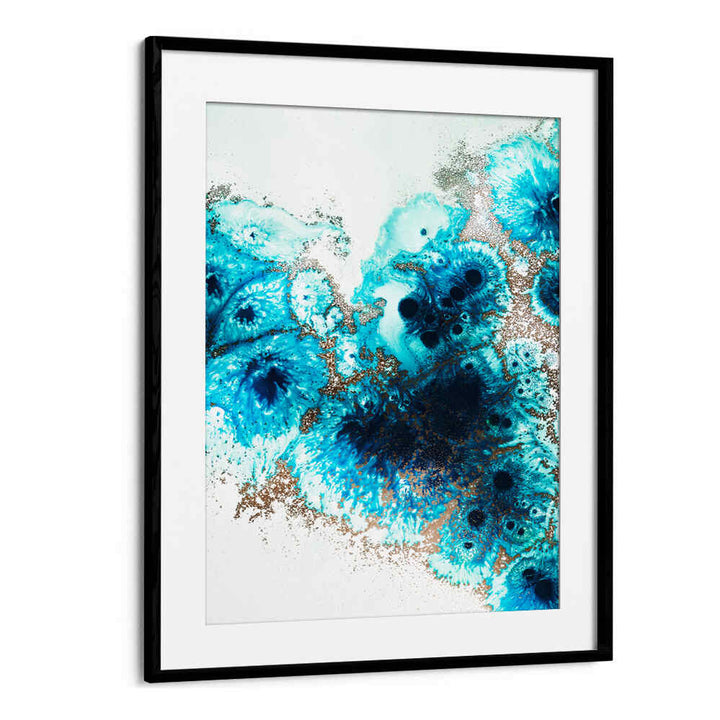 AQUA AURORA II, ABSTRACT PAINTINGS showcase vibrant blues and intricate patterns, perfect for enhancing any space.