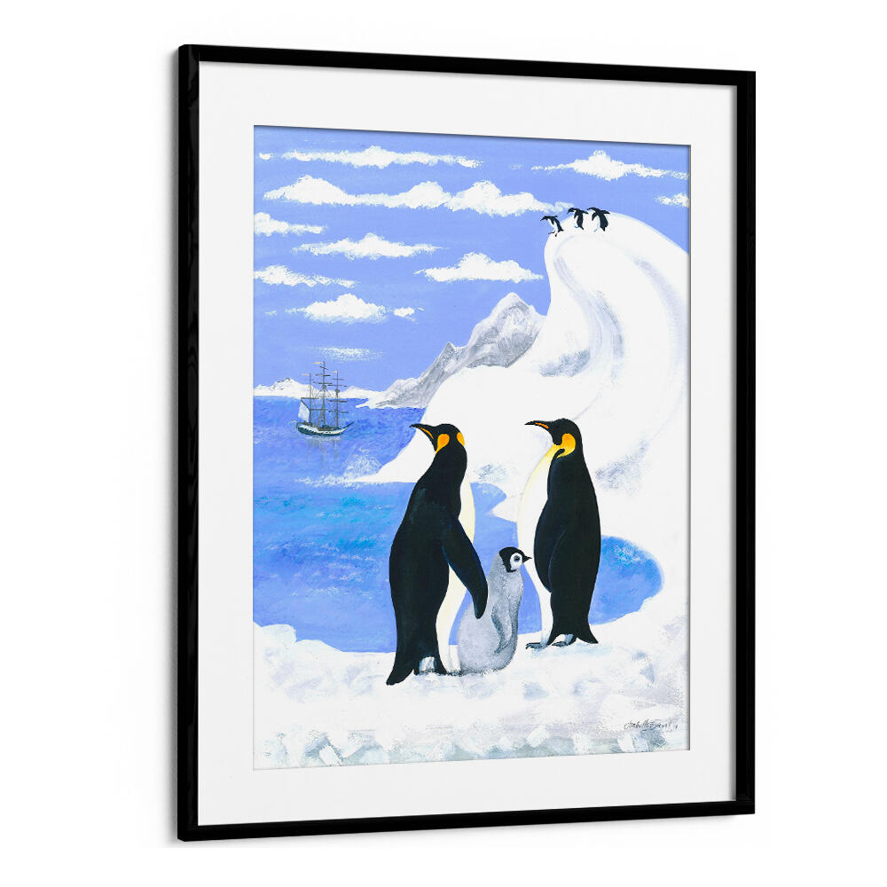 PENGUINS AND FAMILY , ANIMAL PAINTINGS