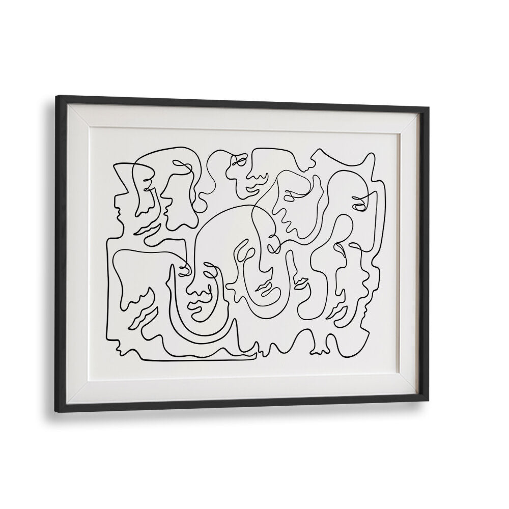 FACES IN FLOW , LINE ART PAINTINGS