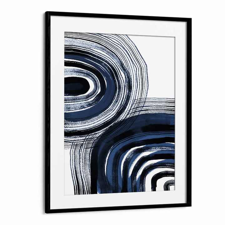 Elevate your decor with CONCENTRIC BLUE AND BLACK BRUSHSTROKES, ABSTRACT PAINTINGS that blend bold expression and elegance.