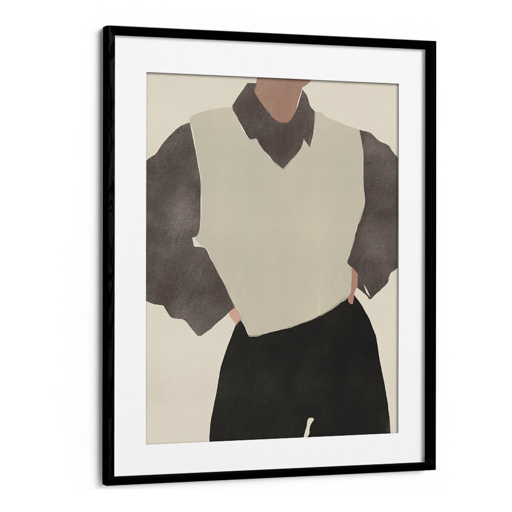 MINIMALIST FIGURE IN A MONOCHROME OUTFIT , FASHION POSTERS