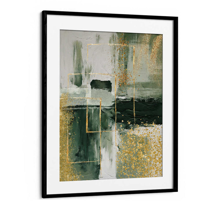 GREEN AND GOLD MOMENT III , ABSTRACT PAINTINGS