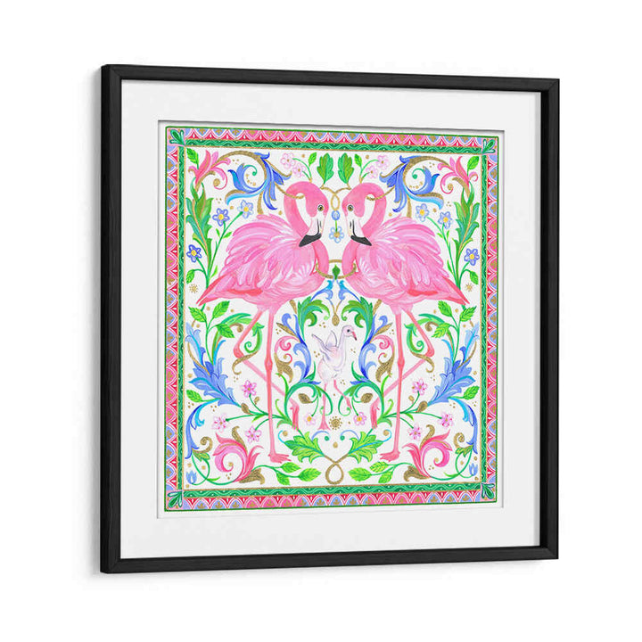 TWO PINK FLAMINGOS , ANIMAL PAINTINGS