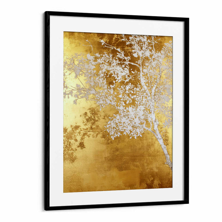 WHITE AND GOLD NATURE LANDSCAPE V , FLORAL FLOWER PAINTINGS