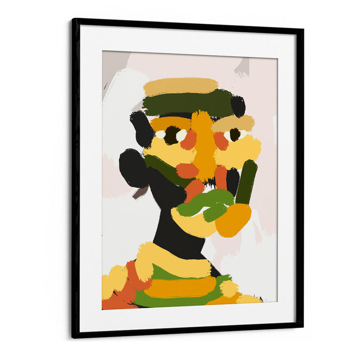 YELLOW GREEN TRIBAL PORTRAIT , PORTRAITS & FIGURATIVE ILLUSTRATIONS