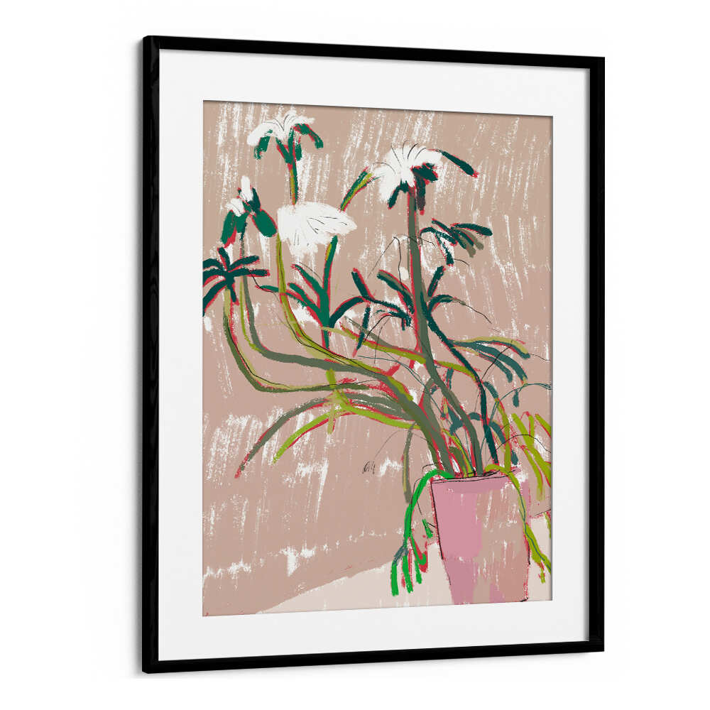 FLORAL  IN A PINK VASE , FLORAL FLOWER PAINTINGS