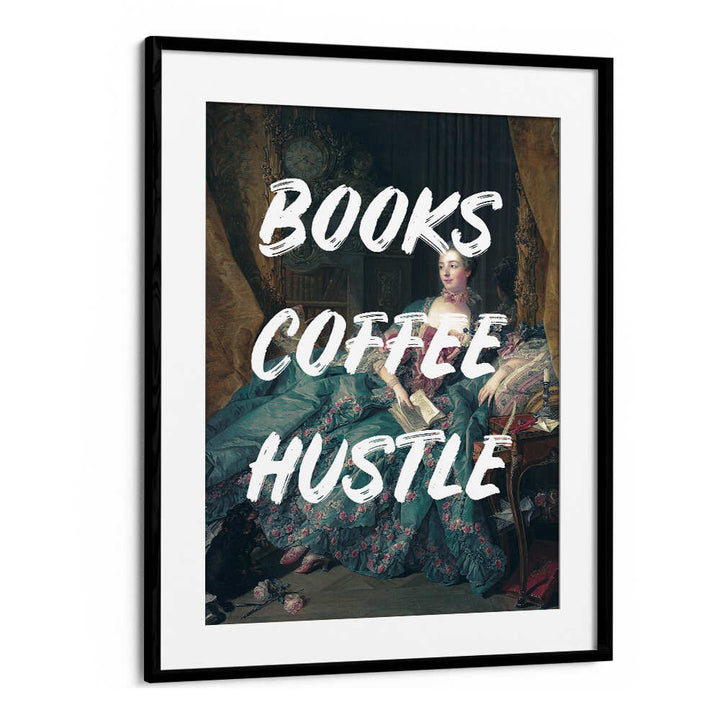 BOOKS COFFEE WHITE , ALTERED ART PRINTS