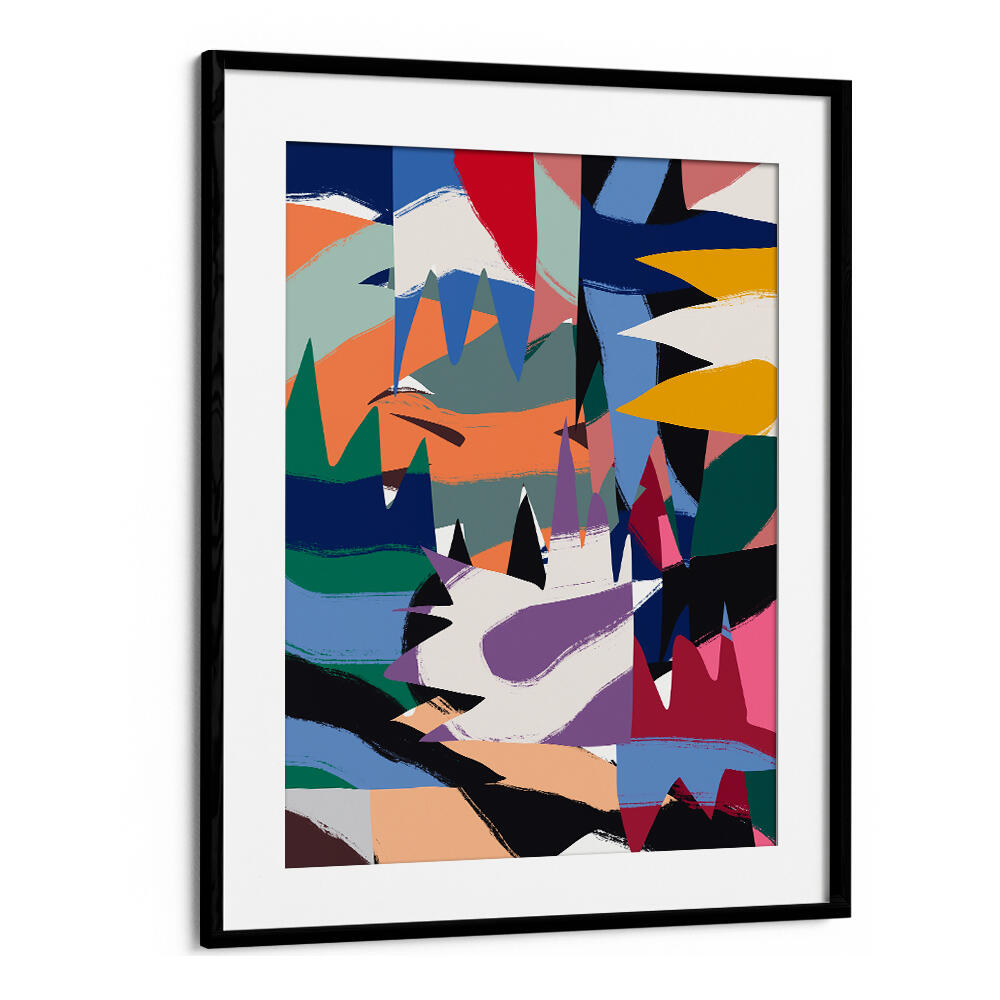 GEOMETRICAL CUT OUT WITH RIBBONS , ABSTRACT PAINTINGS