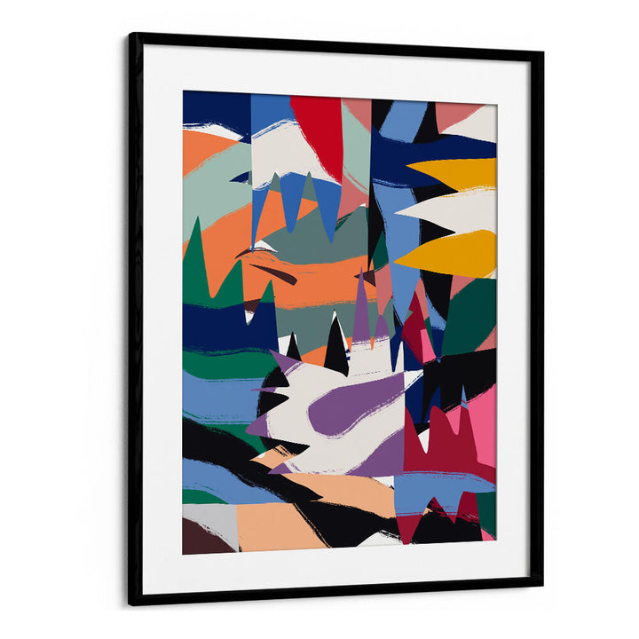 GEOMETRICAL CUT OUT WITH RIBBONS , ABSTRACT PAINTINGS