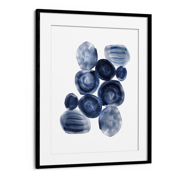 Mesmerizing INDIGOPOOLS Abstract Paintings featuring unique blue and white watercolor shapes, perfect for modern decor.