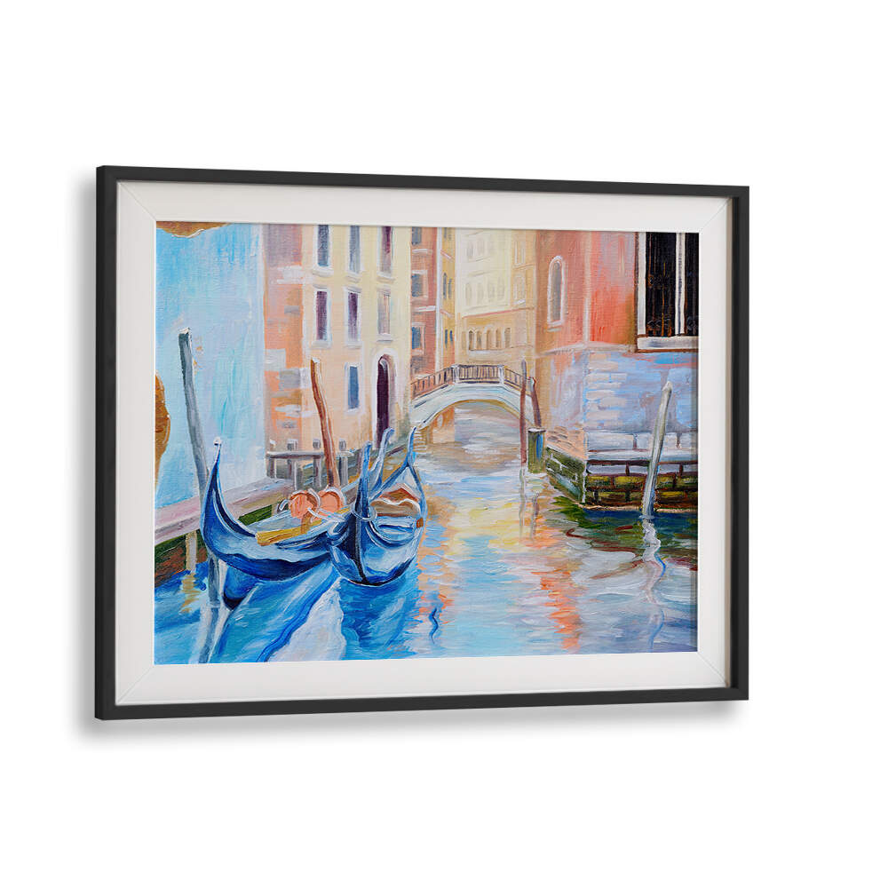 CANALSIDE MEMORIES II , VINTAGE EUROPEAN PAINTINGS
