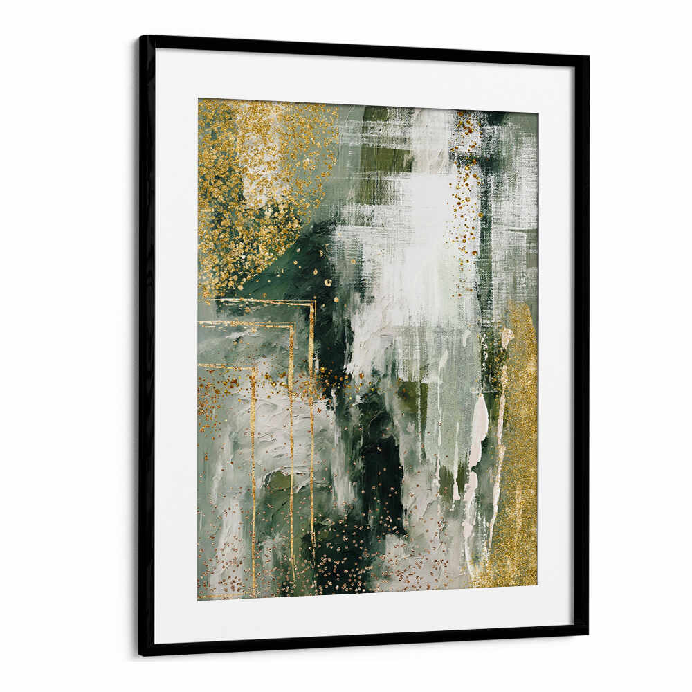 GREEN AND GOLD MOMENT II , ABSTRACT PAINTINGS