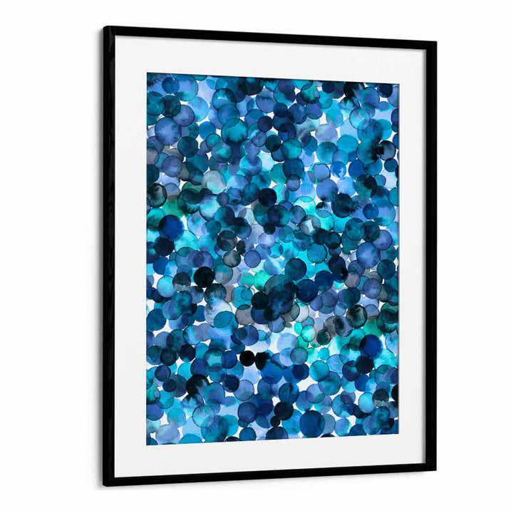 OVERLAPPED WATERCOLOR DOTS BLUE , ABSTRACT PAINTINGS
