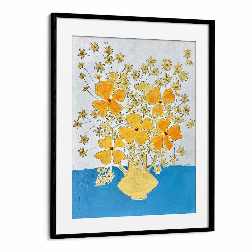 YELLOW , FLORAL FLOWER PAINTINGS