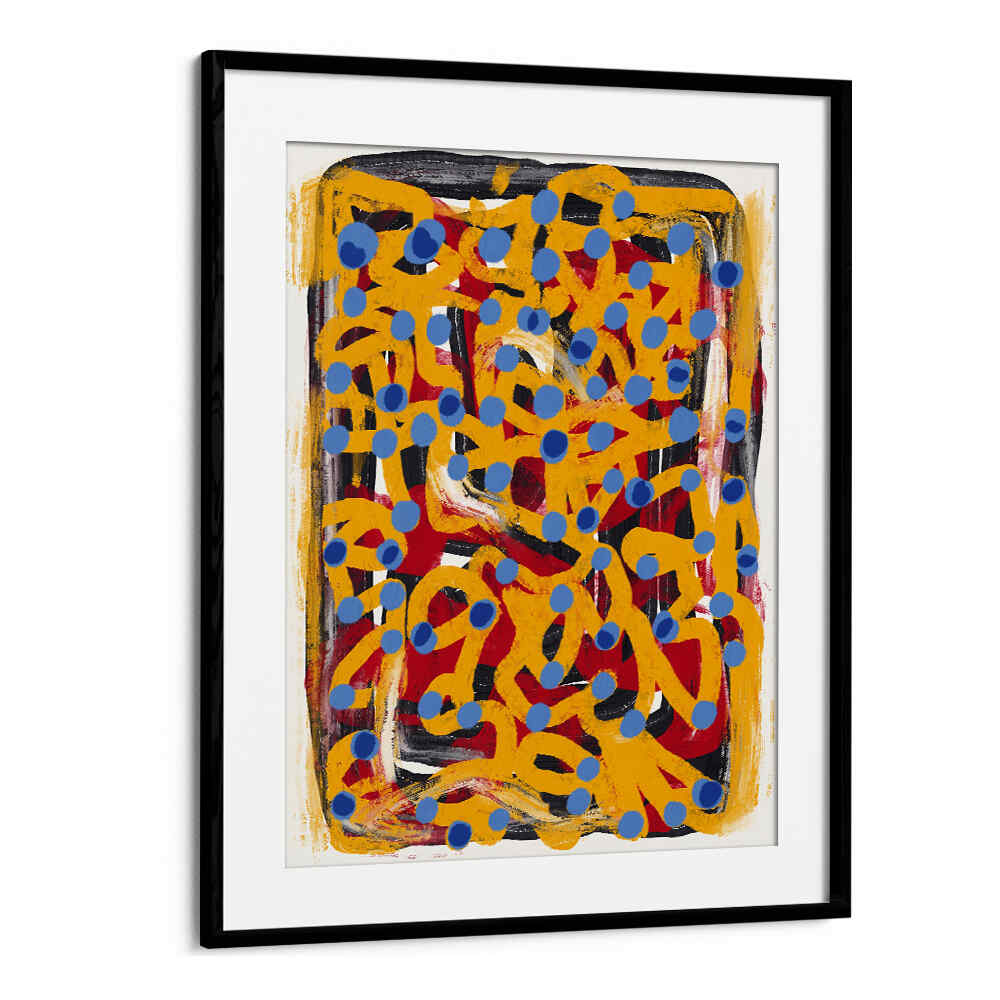YELLOW DOTTED BLUE, ABSTRACT PAINTINGS