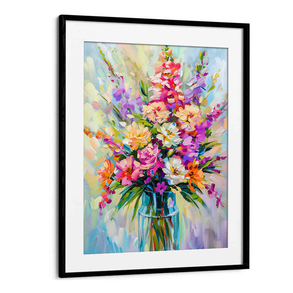 EVERGREEN GREEN PAINTERLY FLORALS I ,FLORAL FLOWER PAINTINGS